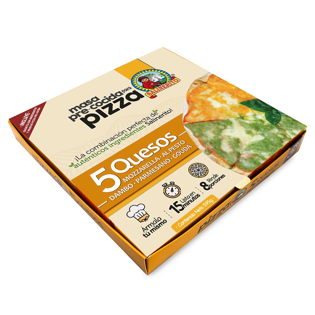 Pizza precocida 5 Quesos Salinerito