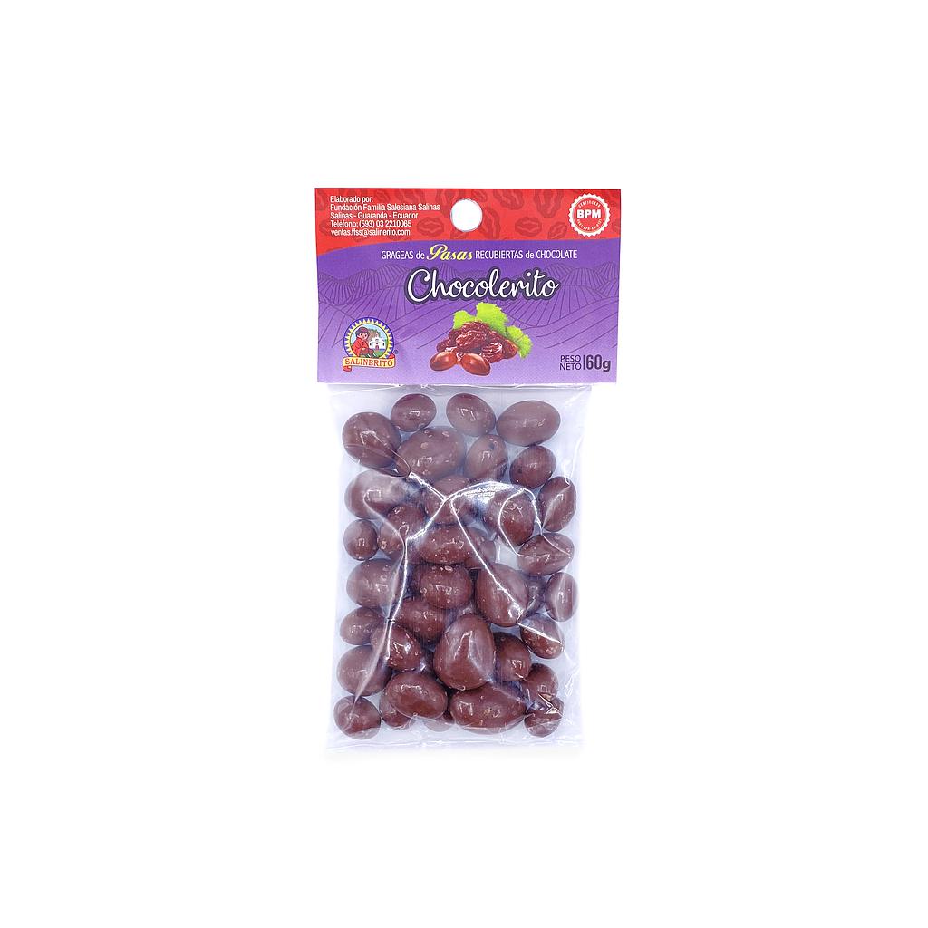 Choco grageas pasas Salinerito 60g