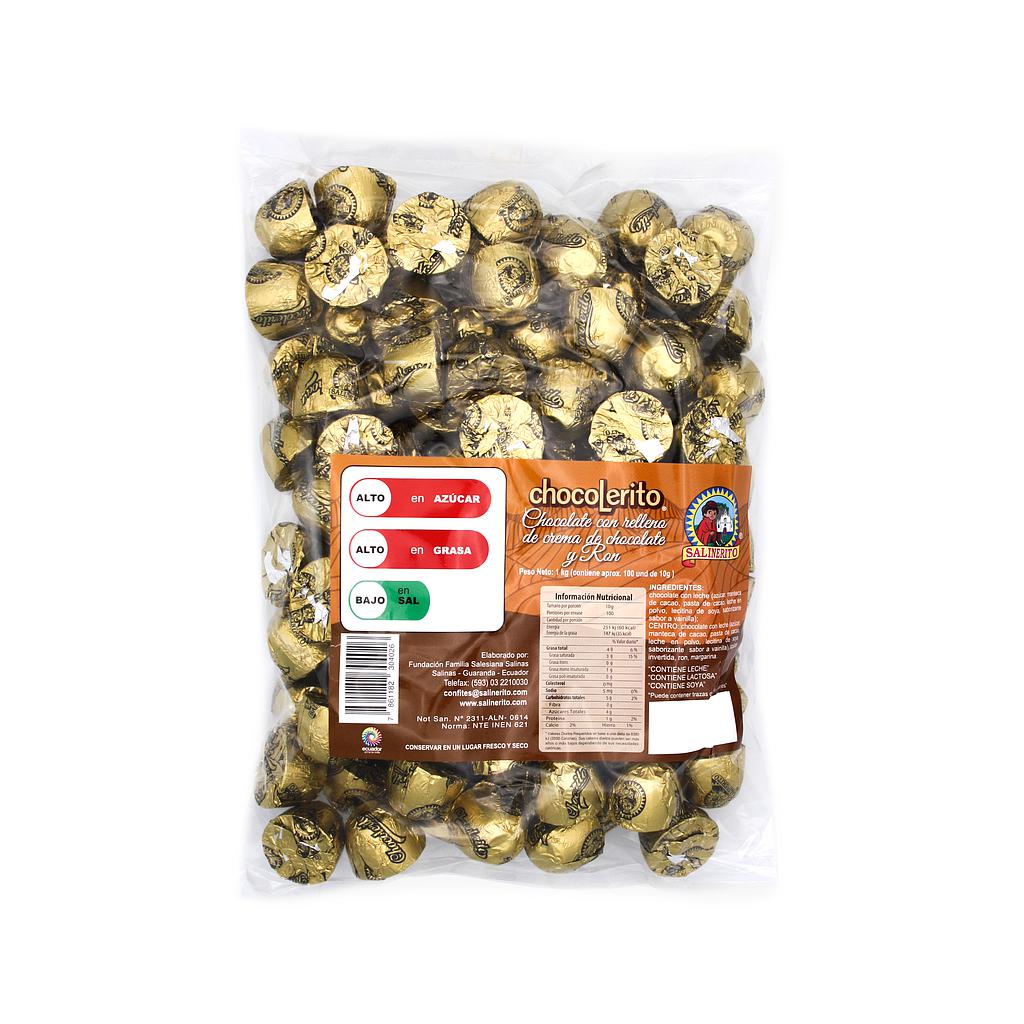 Chocolate con crema de ron - funda 1kg
