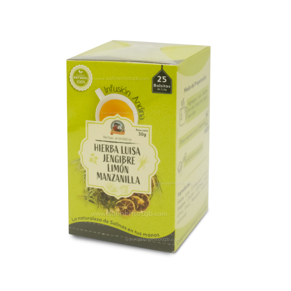 Infusion andina hierba luisa jengibre Salinerito sachet 30g