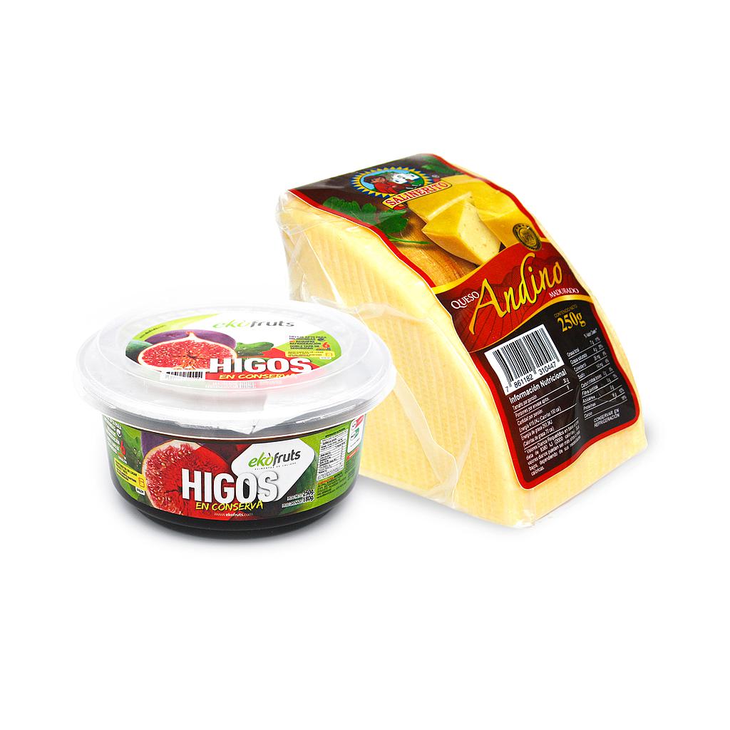 Promo queso andino madurado 250g mas dulce de higo